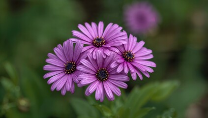 Obraz premium Ageratum flowers belonging to the Asteraceae family, known for their enduring beauty, seasonal change