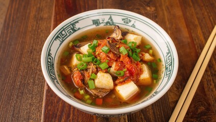 Spicy fermented cabbage and tofu stew