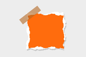 realistic torn ripper orange paper frame background