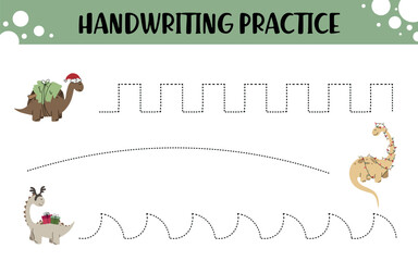 Printable Handwriting Practice with Holiday Dinosaurs