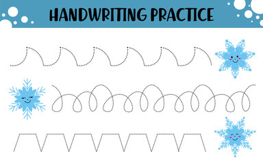 Preschool Line Tracing Activity – Snowflake Edition