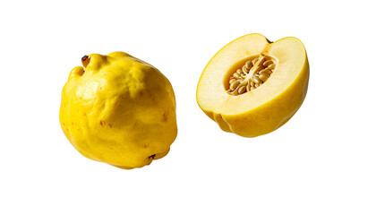 Dual Quince Compositions Representing Autumnal Fruit and Natural Sweetness – isolated on transparent background