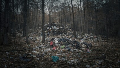 Human waste contaminating woodland areas: a severe pollution problem in nature