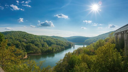 Dam The River Flowing Through