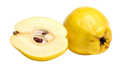 Two Quince Fruit Variations – isolated on transparent background