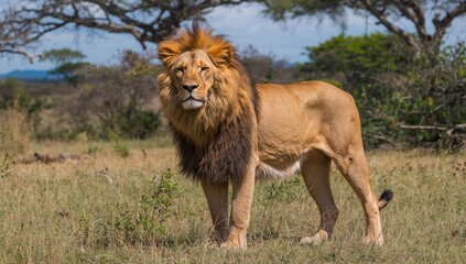 African lion roaming freely in the wild, showcasing the importance of wildlife preservation
