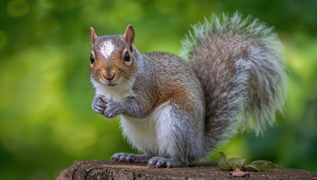Portrait of a British Grey Squirrel, showcasing natural beauty, wildlife appreciation