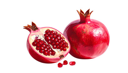 - Two Pomegranate Fruit Variations – isolated on transparent background