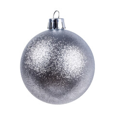 Silver Christmas Ornament Shimmering Bright Festive Decoration Holiday Season Glittering Ball