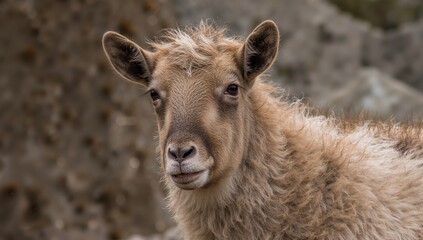 Fototapeta premium The stunning Vicugna is renowned for its fleece. This creature from high mountain ranges is also recognized for its spitting behavior.