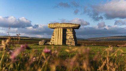 Ancient Dolmen Burial Site in a Rocky Landscape
