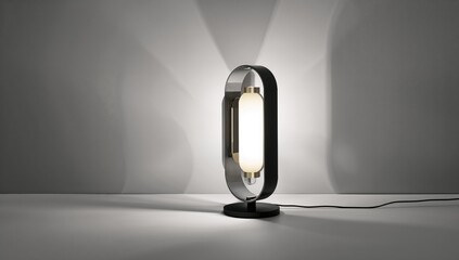 An electric lamp emitting a soft white glow, adding elegance to the design, lighting ambiance