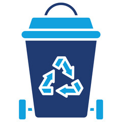Obraz premium Trash Bin Flat Blue Icon
