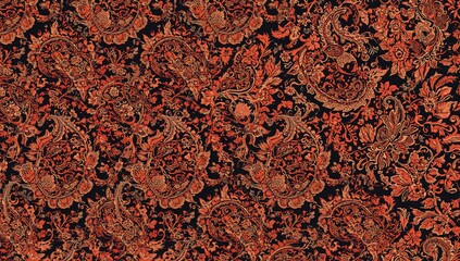 Digital textile allover bootie pattern, detailed Mughal art with paisley and floral motifs, suitable for fabric printing