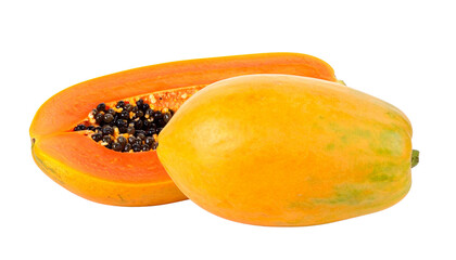 Two Papaya Fruit Variations – isolated on transparent background