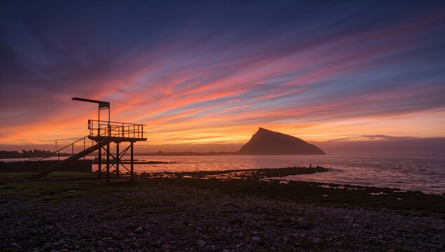 Early morning view from the diving platform at Blackrock, just before sunrise.