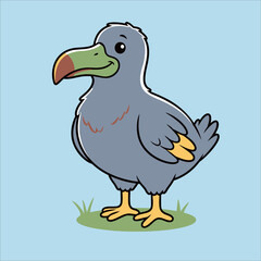 Cute Dodo Bird — Endemic Wildlife of Mauritius | Flat Vector Illustration