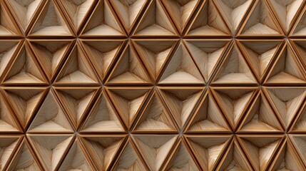 Fototapeta premium Intricate Geometric Wooden Texture with Triangular Patterns and Natural Wood Grain Detail