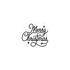 Bold black text proclaims 'MERRY CHRISTMAS' with a festive evergreen tree silhouette replacing the letter 'I' in the word 'CHRISTMAS'.