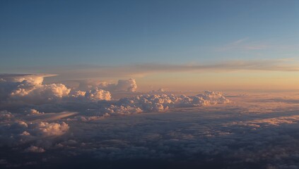 Evening sky adorned with white clouds, perfect backdrop for editorial headers