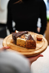 Delicious dessert platter served at a cafe during a cozy afternoon gathering