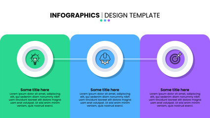 Fototapeta premium Infographic template. 3 banners with rings and icons