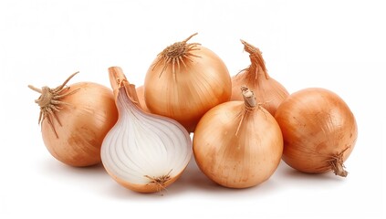 Fototapeta premium Single Onion on a Plain White Surface