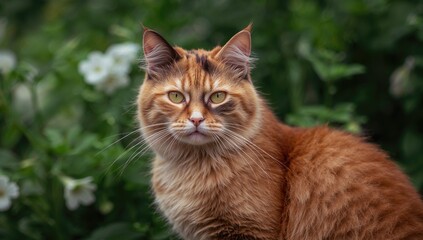 Small-haired tabby with orange and black fur