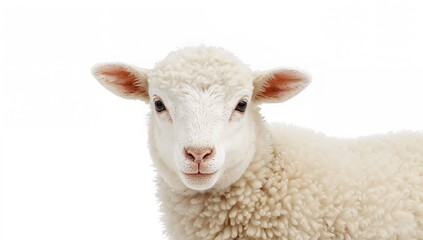Lamb separated on a white backdrop with clipping path