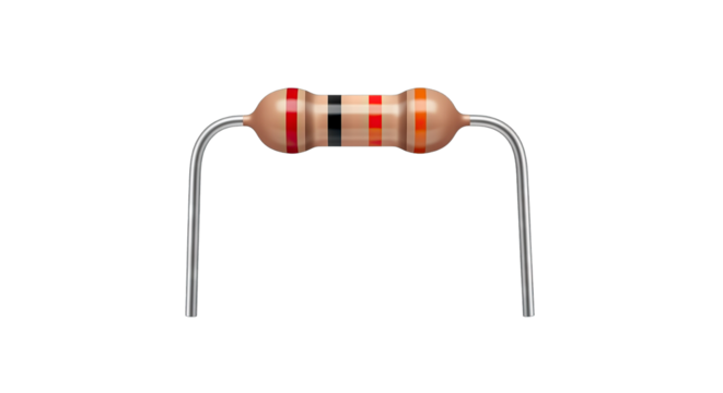 Electronic Component Resistor Isolated on White Background.