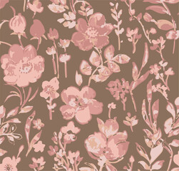 botanical floral, vector, seamless pattern,  leaves, big set ,background with flowers.