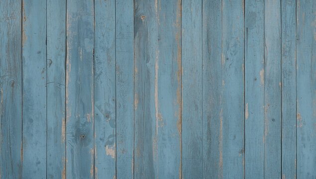 Worn reclaimed wooden surface with distressed blue paint