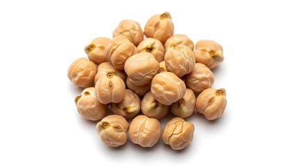 Obraz premium Pile of Raw Chickpeas on White Background