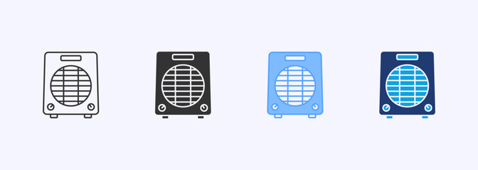 Air Heater Icon Set Multiple Style Collection