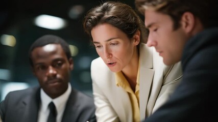 Finance team analyzing complex risk reports during high-stakes strategy meetings, showing collaboration and critical thinking, symbolizing corporate financial planning, investment risk mitigation, - Powered by Adobe