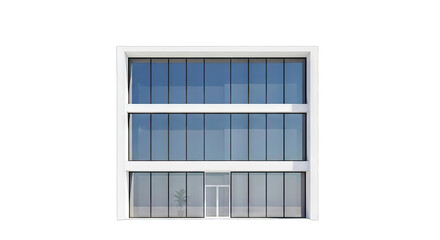Modern Building Facade with Glass Windows.