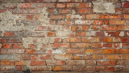 Naklejka premium Multi-colored dirty brick wall background, suitable for editorial header design