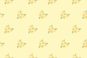 seamless pattern, floral, flower, yellow, ditsy, small flowers, tiny flowers, cute, sweet, aesthetic, spring, summer, background, wallpaper, texture, fabric, textile, repeat pattern, vector, illustrat