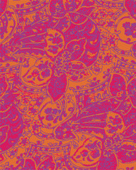 Big flowers pattern, upscale floral pattern. graphical textures floral, trendy colors pattern , flowers background with leaves. vector illustration.