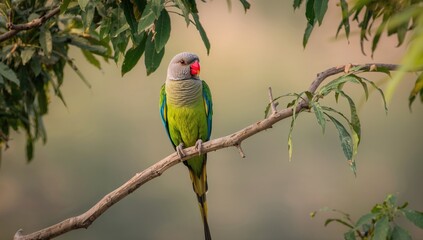 Feathered creature perched on a branch
