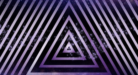 Purple Geometric Triangle Galaxy Background