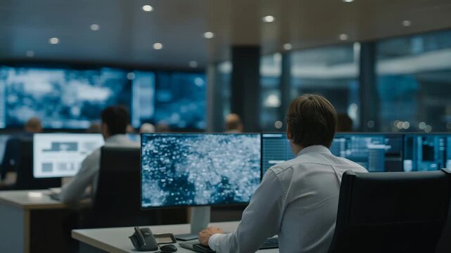 Futuristic workplace where data scientists interact with holographic quantum computing clusters, symbolizing advanced problem-solving, innovative technology, and breakthrough discoveries.