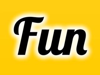 Fun Word Art in Bold Black Cursive Typography with White Glow on Bright Yellow Background for a Playful, High-Contrast, and Visually Engaging Design