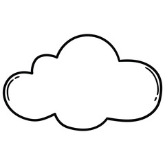 Hand-drawn doodle cloud on a white background.