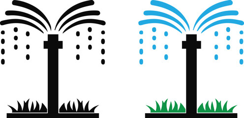 irrigation icon with grass