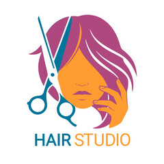 Salon logo vector design, for promoting a hair salon or style service.