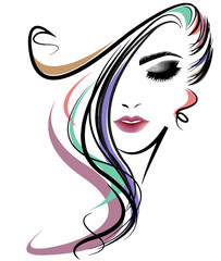 Women face and hair vector art