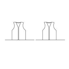 Life jacket icon  continuous one line drawing  outline vector illustration