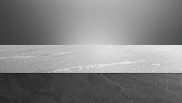 Gray gradient backdrop featuring a stone tabletop for product showcase or montage