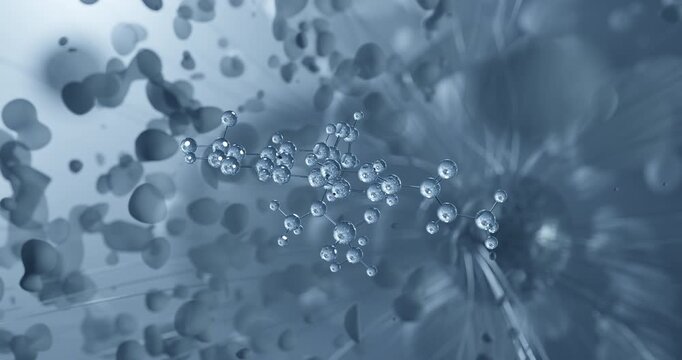 Defactinib rotating molecular 3d structure ball-and-stick model, looped video anticancer agent
